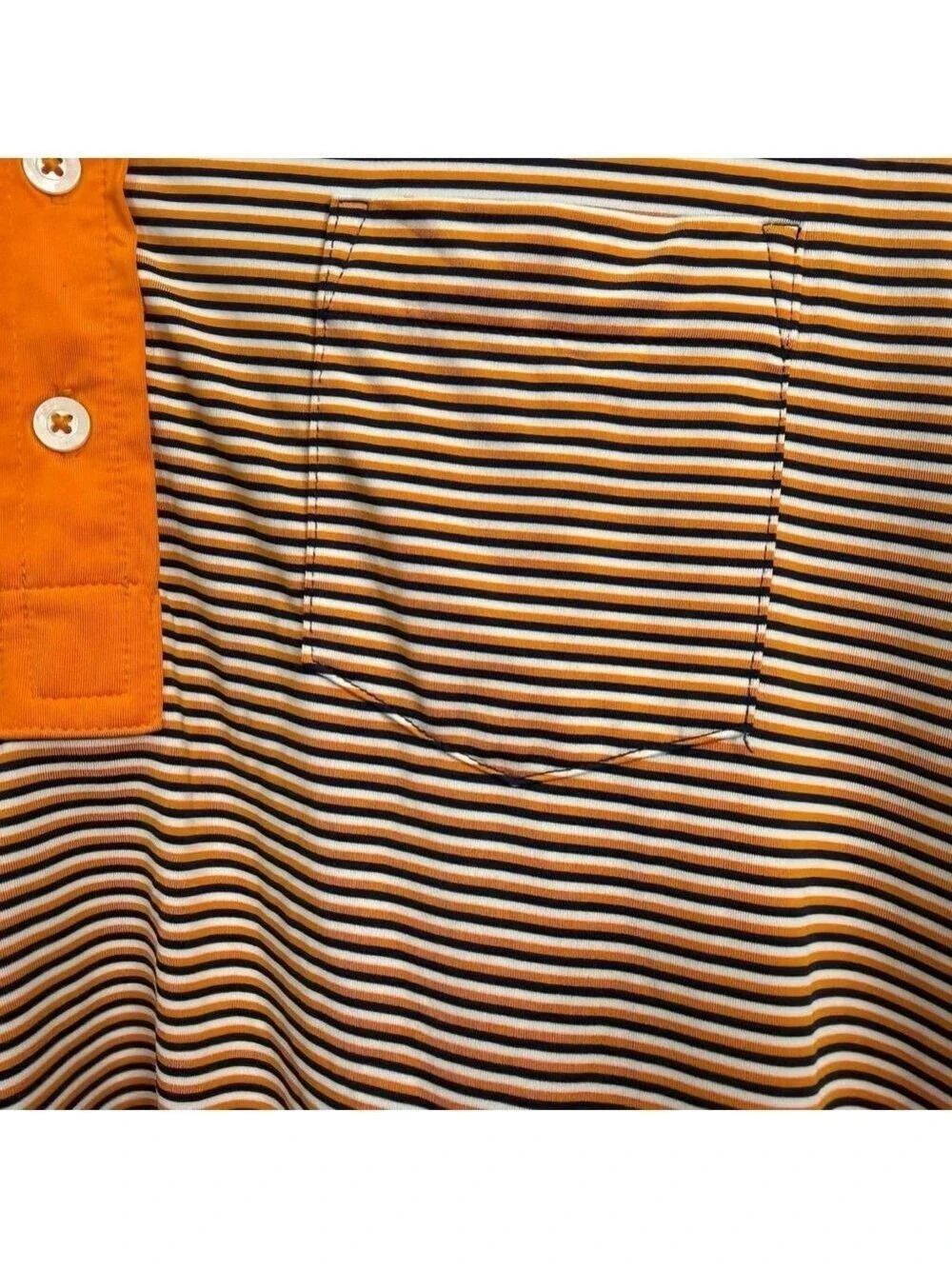 RLX Ralph Lauren Orange‎ Navy Striped Polo Shirt Men's Medium